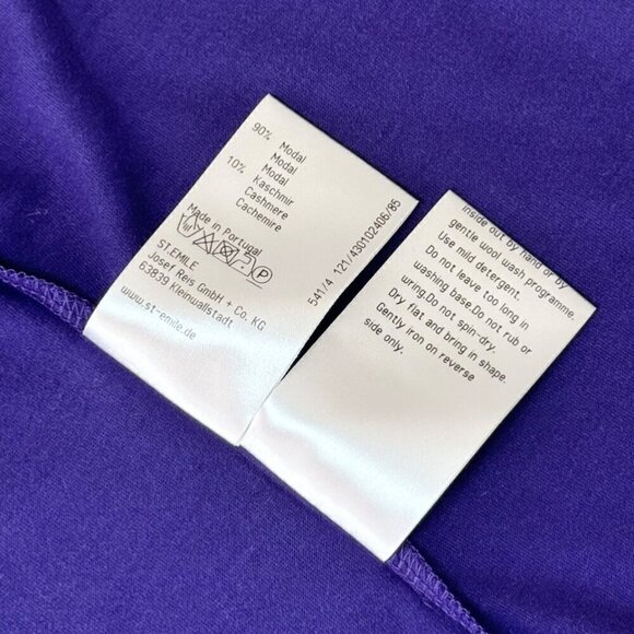 St. Emile Sleeveless Top Sz. 6 Purple Modal Cashmere Blend Ballet Neck Preppy - Picture 10 of 12